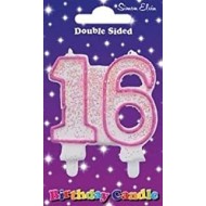 Pink Glitter Age 16 Candle 